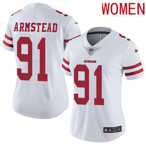 2019 Women San Francisco 49ers 91 Armstead white Nike Vapor Untouchable Limited NFL Jersey